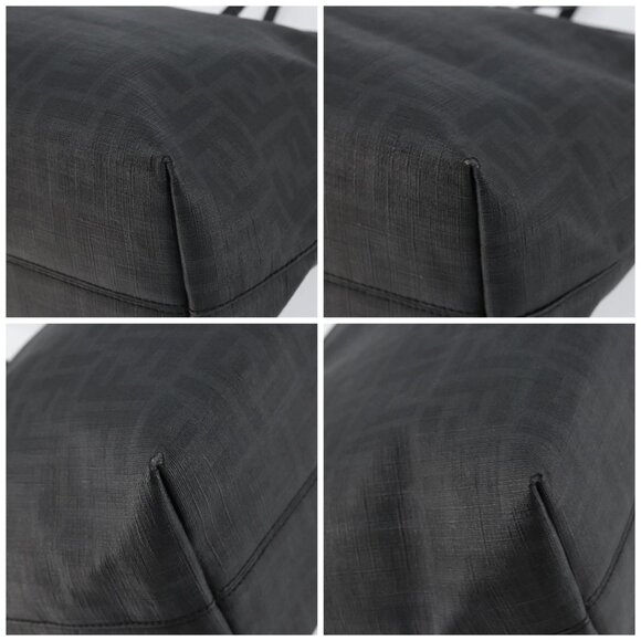 FENDI Zucca Canvas Tote Bag PVC Black Gold Auth 147011 - Picture 14 of 16